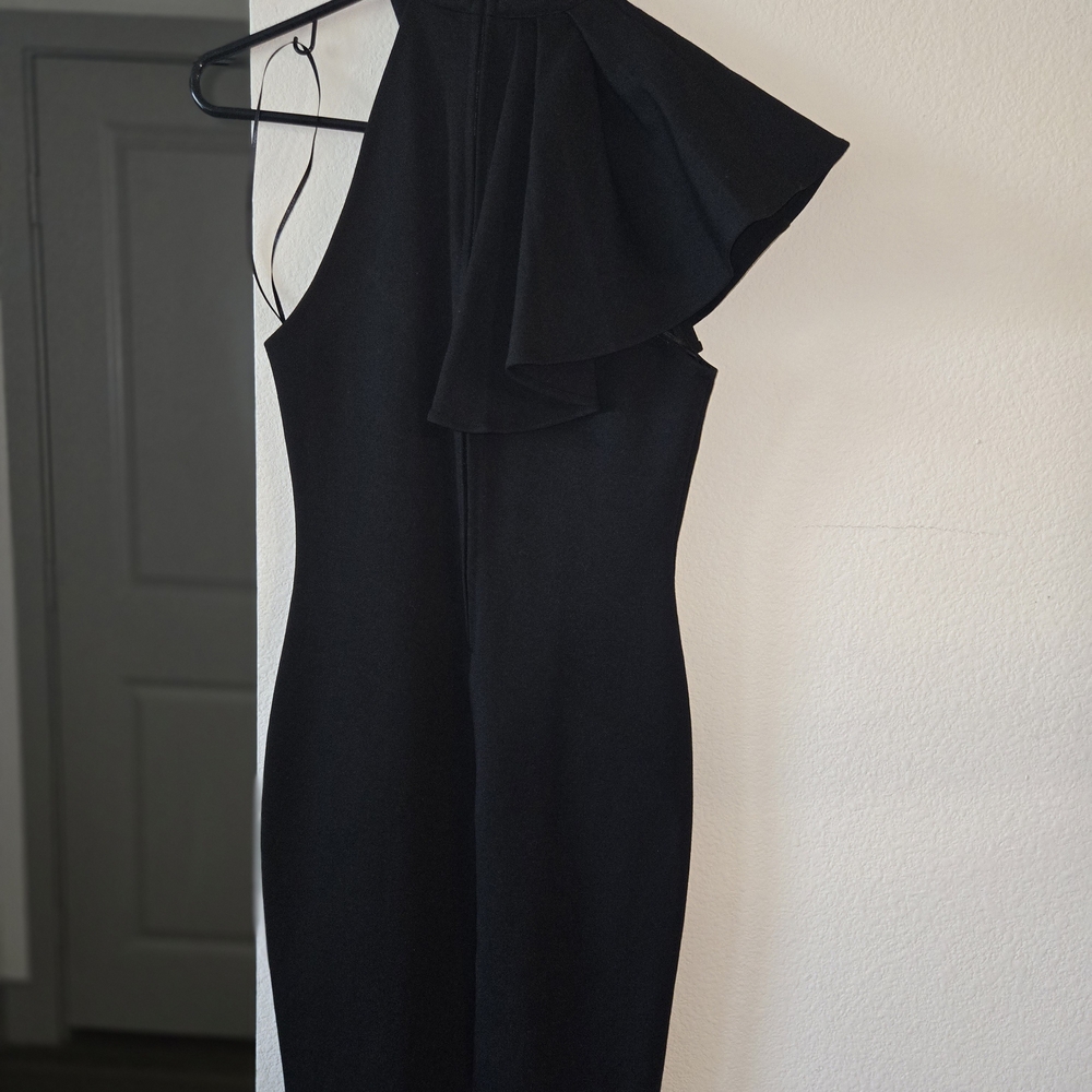 Fashion Nova Black Asymmetrical One-Shoulder Cocktail Dress